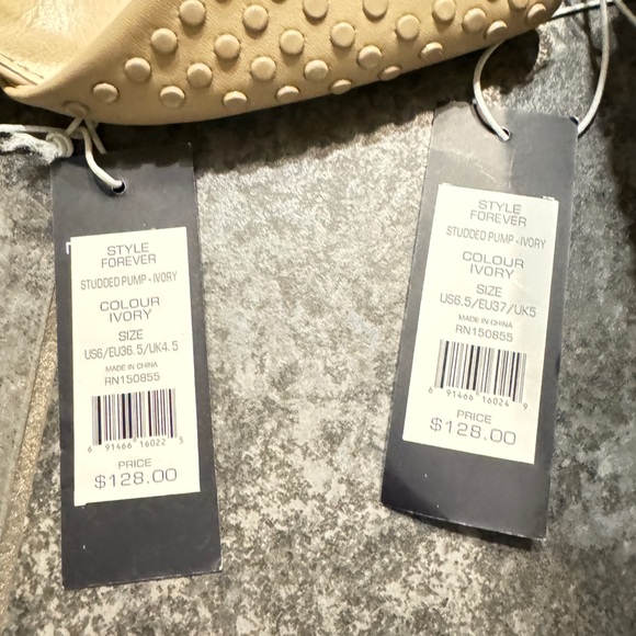 French Connection | Maggie Point Toe Studded Slip-On Heels Pumps NWT 6/6.5 Nude - Picture 5 of 8